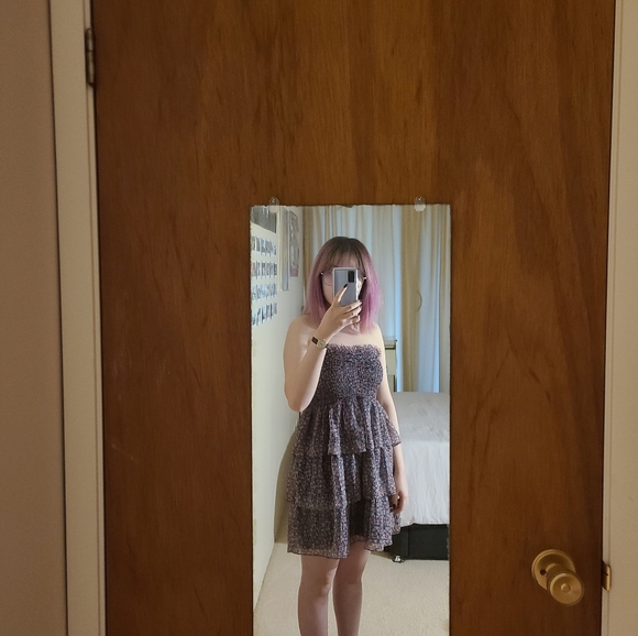 Strapless floral dress - Picture 3 of 4